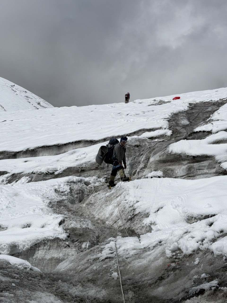 Ascenso al Campo 1 del Manaslu, pendiente glaciar
